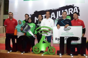 Presiden saat acara Silaturahmi dengan Mitra Juara Gojek, Kamis (11/4) malam. (Foto: Humas/Oji).