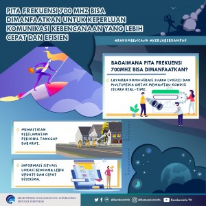 Infografis pemanfaatan frekuensi radio 700 MHz untuk antisipasi bencana. 