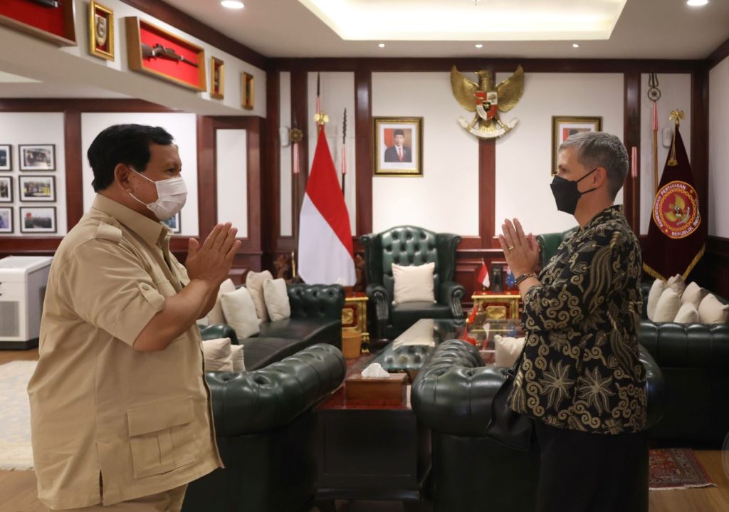 Terima Dubes Australia, Menhan Prabowo Bahas Kemajuan Progres Kerja Sama Pertahanan RI-Australia