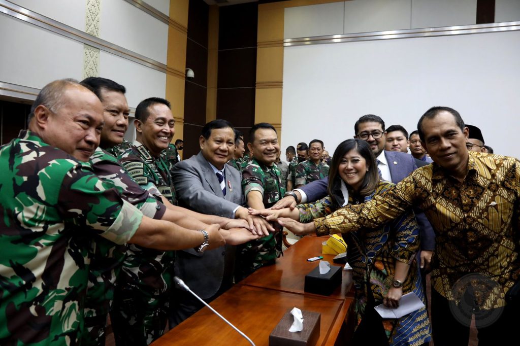 Menhan Prabowo Hadiri Rapat di DPR Bersama Panglima TNI, KSAD, KSAL, Wakasau