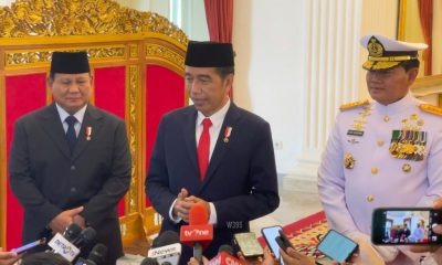 Menhan Prabowo Dampingi Jokowi Lantik Panglima TNI Laksamana Yudo Margono