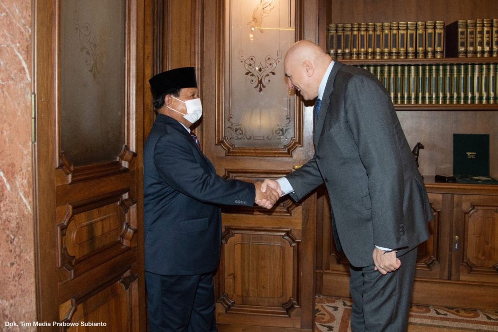 Temui Menhan Italia, Menhan Prabowo Bahas Transfer Teknologi hingga Modernisasi Alutsista