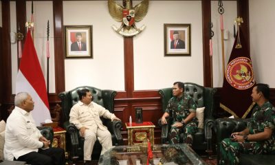 Menhan Prabowo Terima Kunjungan KSAL, Bahas Penguatan Matra Laut