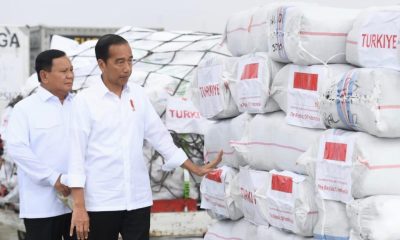 Menhan Prabowo Dampingi Presiden Jokowi Lepas Keberangkatan Bantuan Kemanusiaan untuk Turki dan Suriah