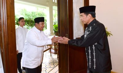 Hari Pertama Idulfitri, Menhan Prabowo Bersilaturahmi dengan Presiden Jokowi di Solo