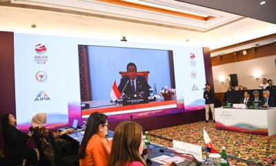 Wakil Ketua DPR RI Rachmat Gobel saat berpidato secara virtual dalam pembukaan pertemuan Sidang ke-6 AIPACODD. Foto: Ist/nr