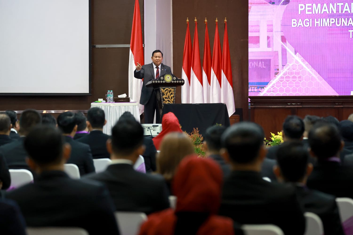 Menhan Prabowo Beri Pengarahan HIPMI di Lemhannas tentang Pemantapan Nilai-Nilai Kebangsaan