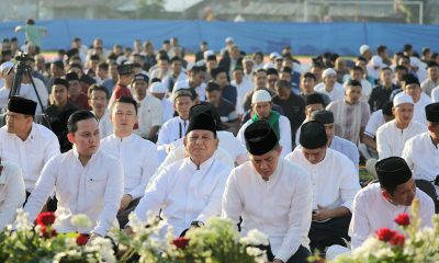 Menhan Prabowo Sholat Idul Adha Bersama Warga Bandung Barat