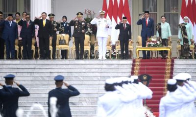 Menhan Prabowo Hadiri Upacara Prasetya Perwira TNI-Polri 2023 di Istana Merdeka