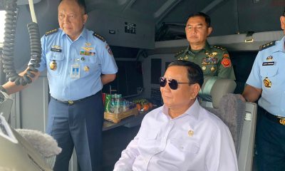 Menhan Prabowo Joy Flight Bareng Rekan Media, Jajal Pesawat C-130J Super Hercules