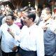 Menhan Prabowo Dampingi Presiden Jokowi Blusukan di Pasar Grogolan, Pekalongan