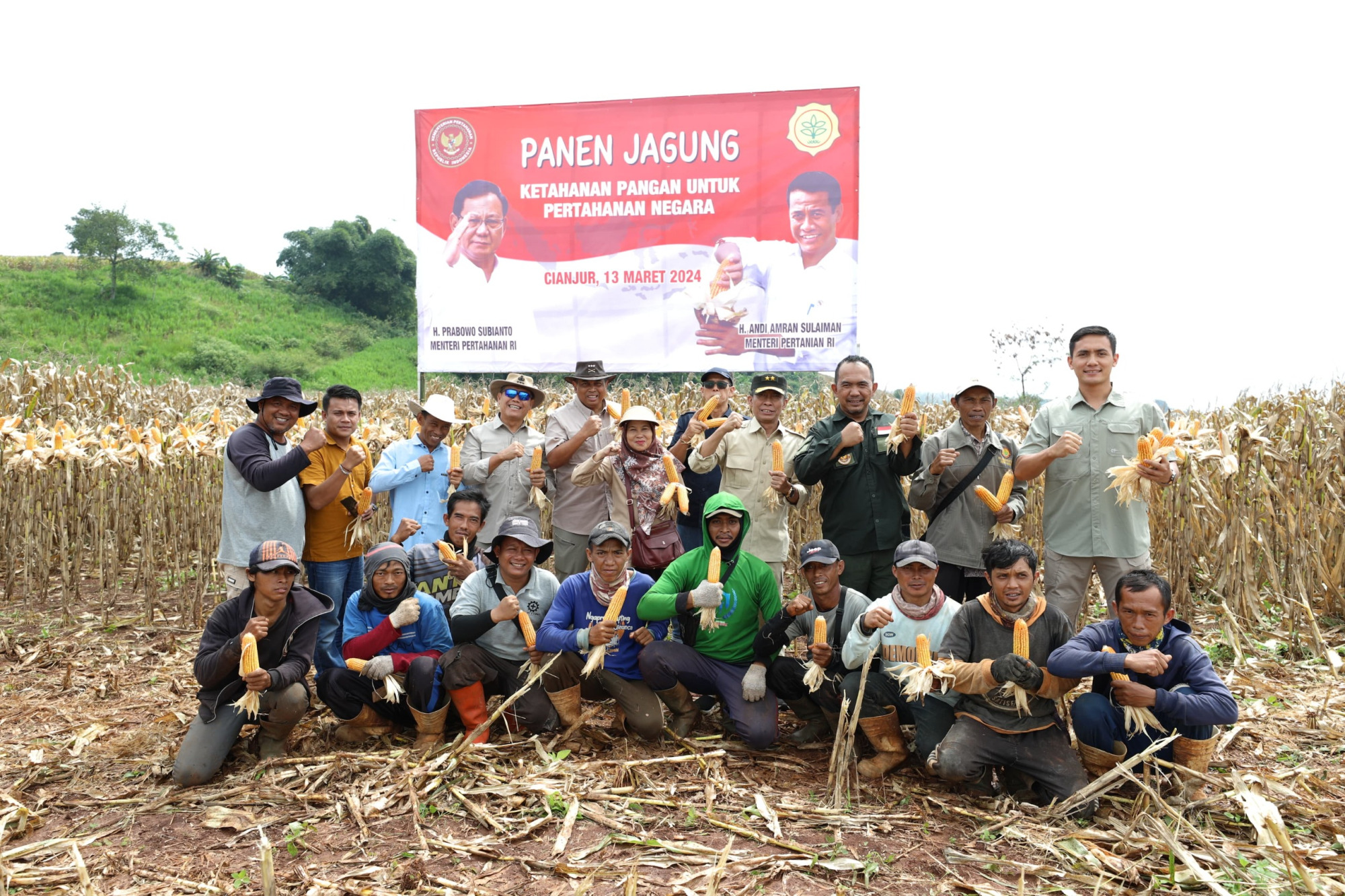 Kementerian Pertahanan RI Panen Raya Jagung di Lahan Food Estate, Jawa Barat