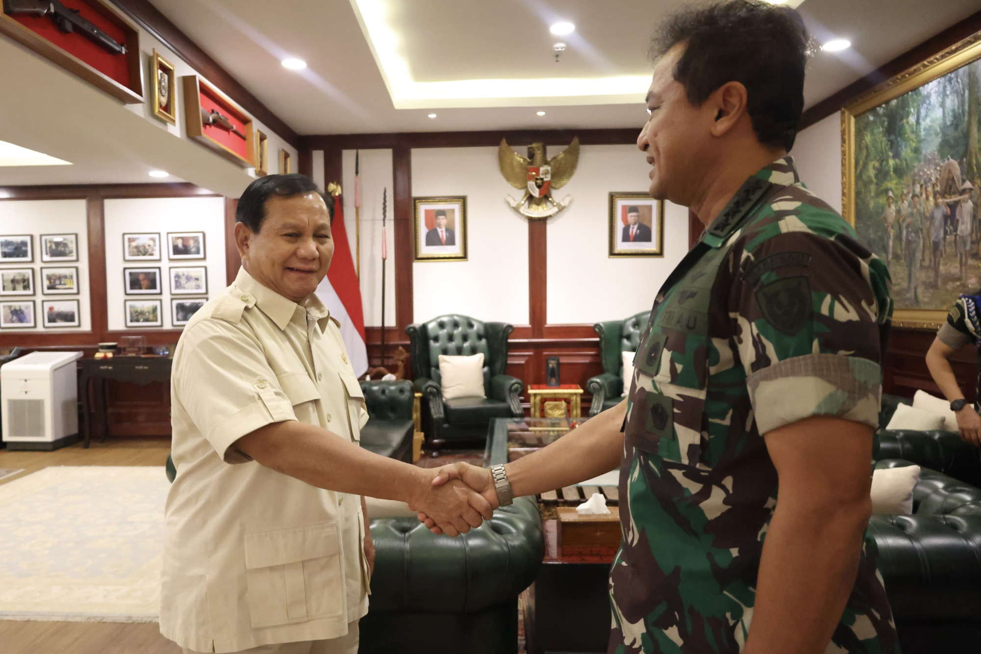 Menhan Prabowo Terima Kunjungan KSAU, Bahas Isu Strategis Pertahanan Udara