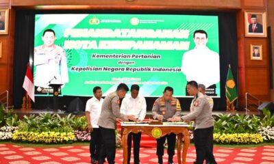 Wamenhan RI Menyaksikan Penandatanganan Nota Kesepahaman Kementan RI dengan Polri TA 2024