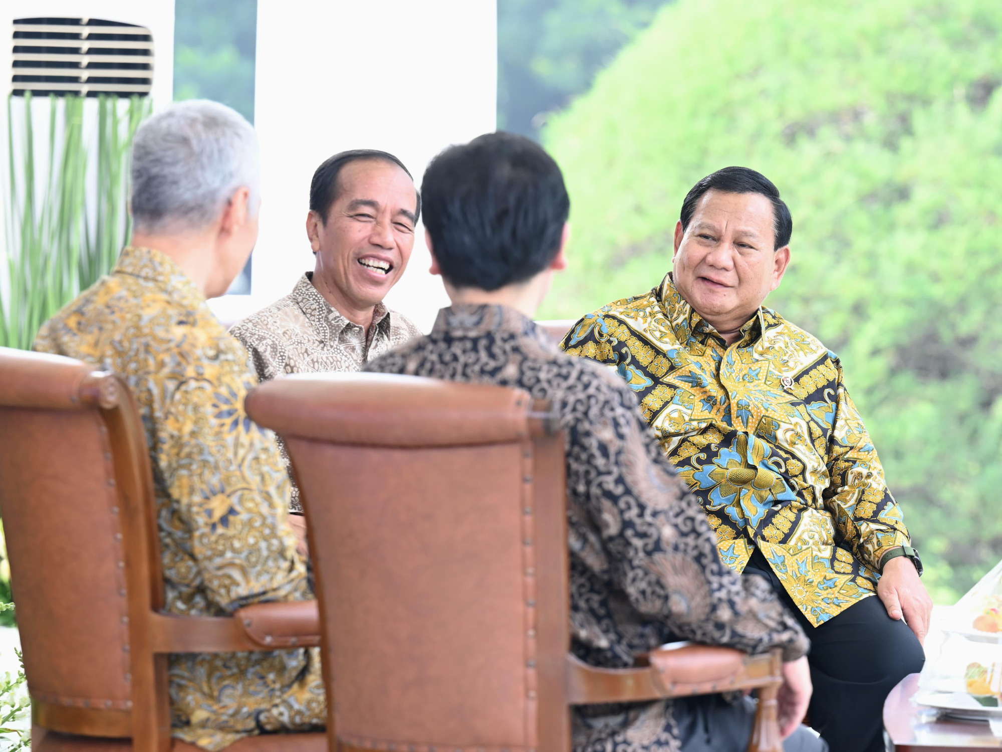 Menhan Prabowo Dampingi Presiden Jokowi Terima Kunjungan PM dan Wakil PM Singapura