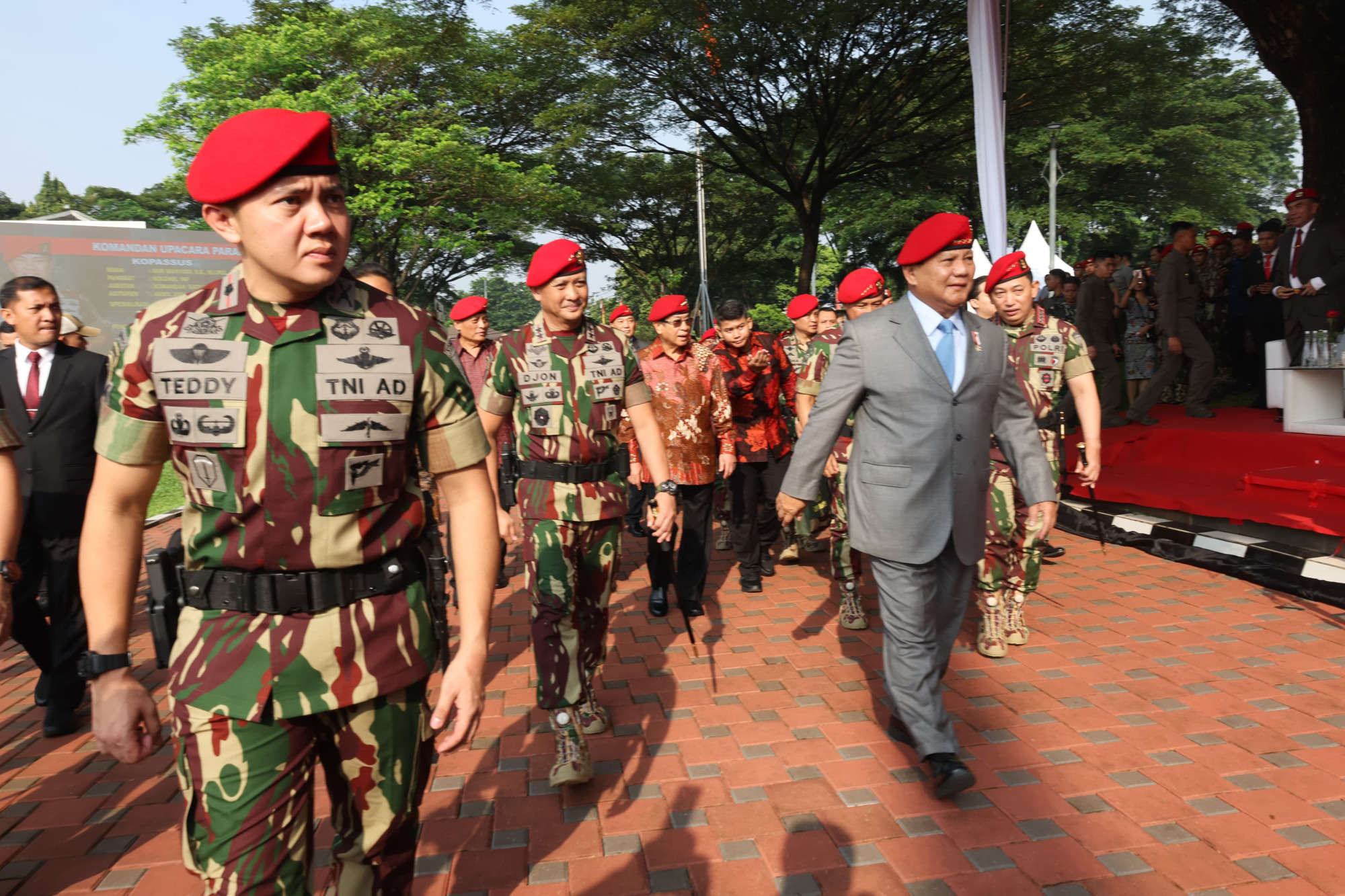 Menhan Prabowo Hadiri Perayaan HUT ke-72 Kopassus