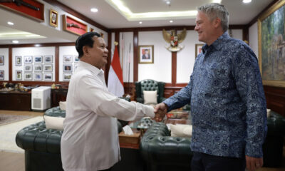 Menhan Prabowo Terima Kunjungan Menko Airlangga dan Sekjen OECD di Kemhan