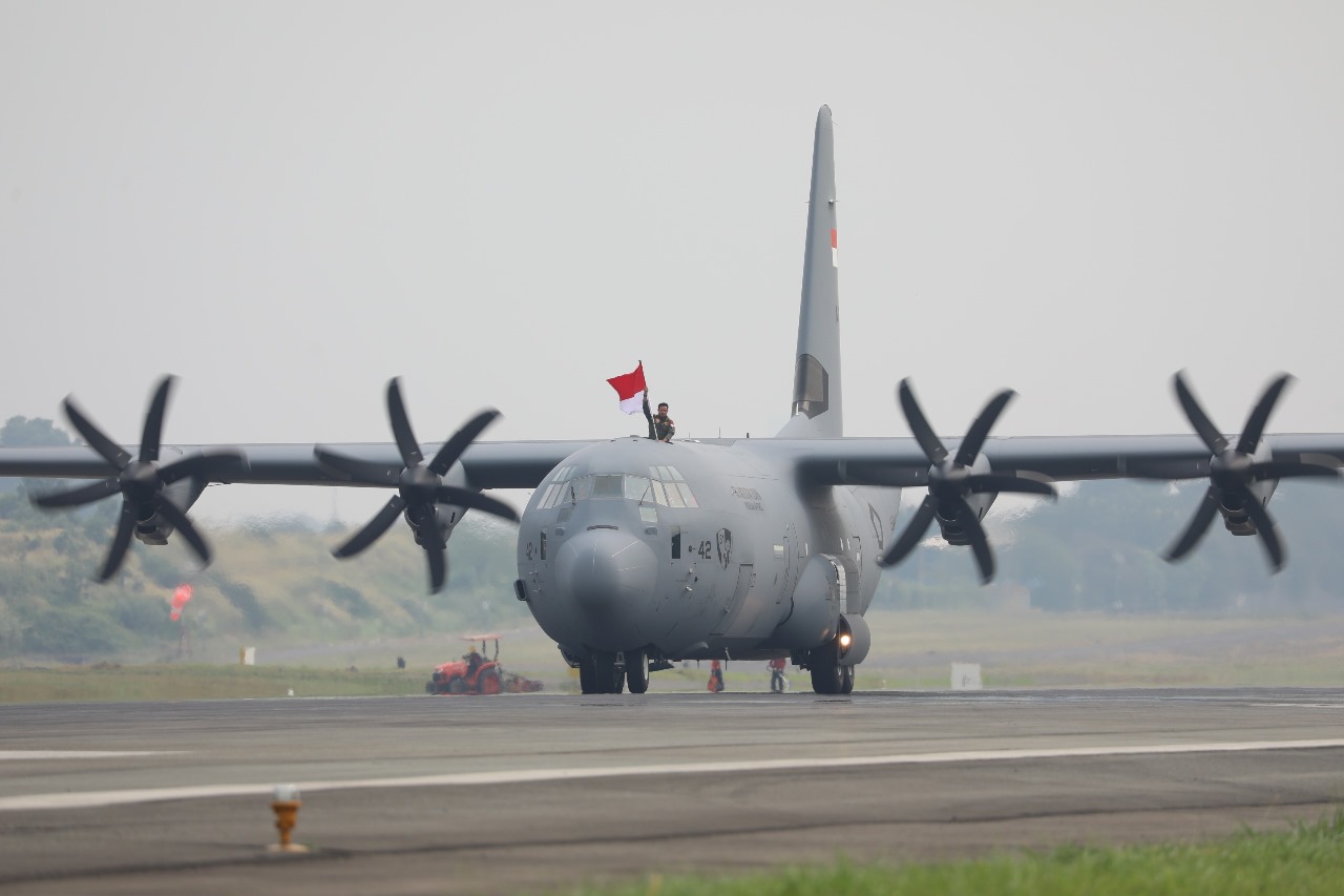 Pesawat Kelima C-130J-30 Super Hercules Pesanan Kemhan, Tiba di Jakarta