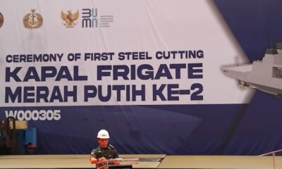 Kemhan RI Resmikan Pelaksanaan First Steel Cutting Kapal Frigate Merah Putih Ke-2
