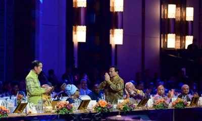 Menhan Prabowo Dampingi Presiden Jokowi Sambut Tamu Negara di Gala Dinner Indonesia-Africa Forum, Bali