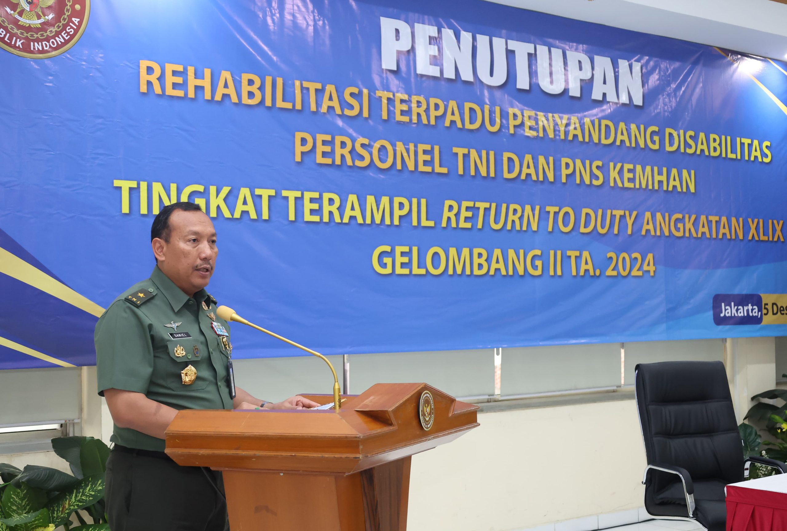 Tutup Rehabilitasi Terpadu Penyandang Disabilitas, Kapusrehab Harapkan Peserta Aplikasikan Keterampilan