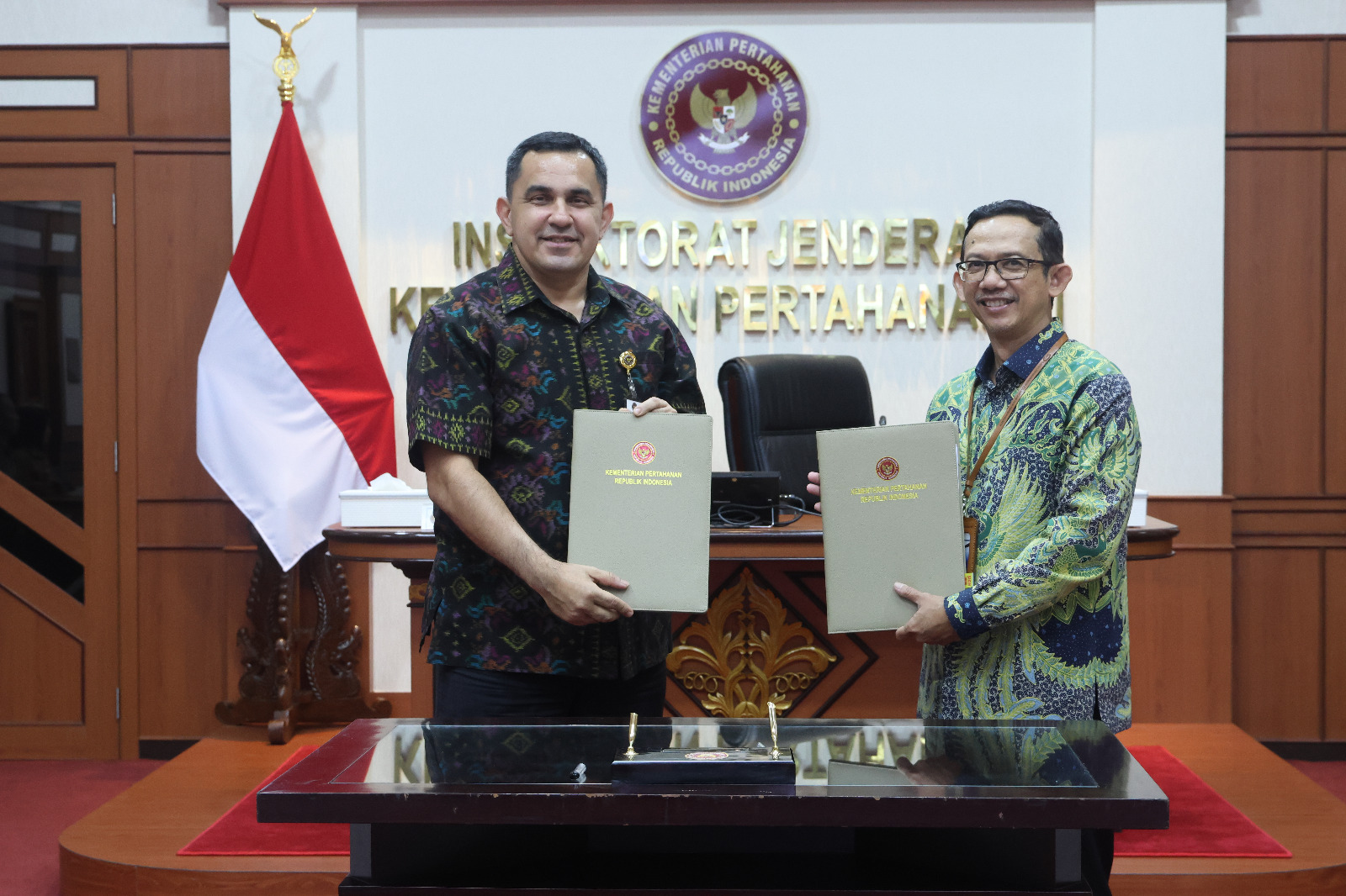Penandatanganan Perjanjian Kerja Sama Antara Itjen Kemhan dan BPKP, Serta Pembekalan Reviu LK TA 2024