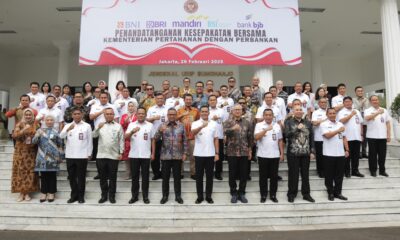 Sekjen Kemhan Pimpin Acara Penandatanganan Nota Kesepahaman antara Kementerian Pertahanan dengan Perbankan
