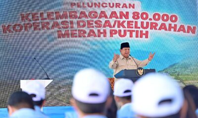Menhan Hadiri Peresmian Kelembagaan Koperasi Desa/Kelurahan Merah Putih oleh Presiden Prabowo