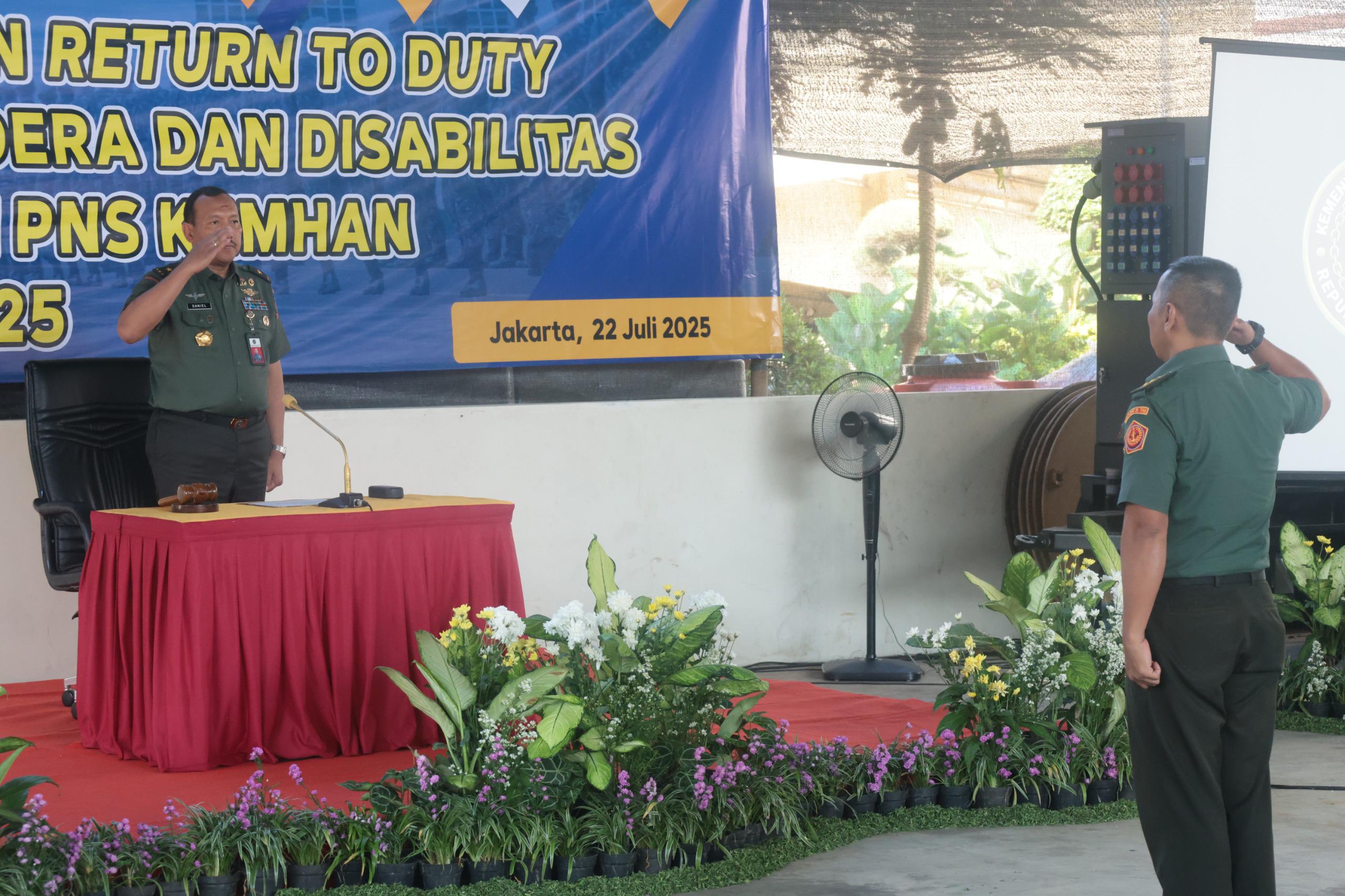 Pusrehab Kemhan Buka Rehabilitasi Terpadu Return to Duty dan Rehabilitasi Medik Paripurna Return to Combat TA. 2025