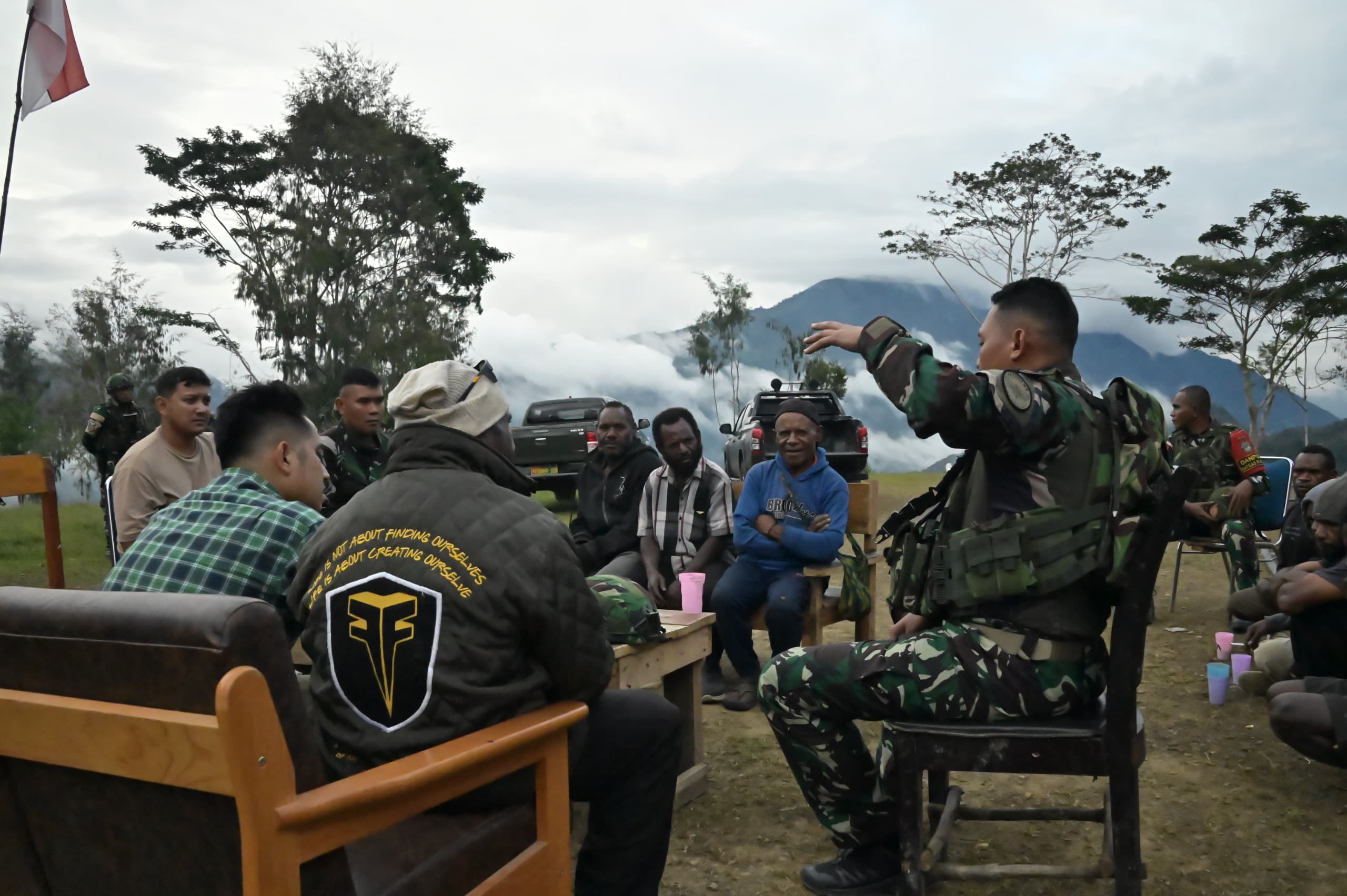 Kemhan Melalui Koops Satgas Swasembada Yonif 751/VJS, Bangun Pipanisasi Air Bersih Bagi Warga Perbatasan Papua Pegunungan