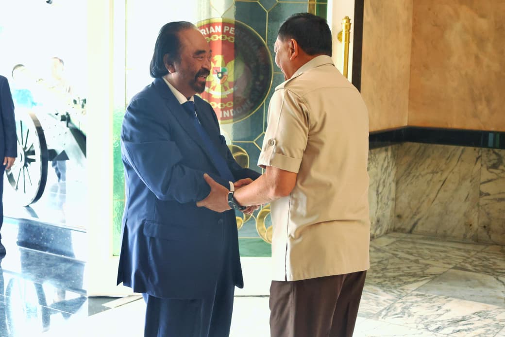 Menhan Sjafrie dan Surya Paloh Eratkan Silaturahmi Kebangsaan di Kementerian Pertahanan