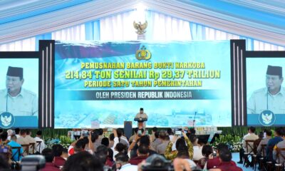 Wamenhan Mewakili Menhan, Dampingi Presiden Pimpin Pemusnahan Narkoba 214,84 Ton di Mabes Polri