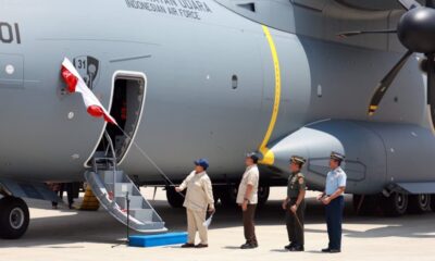 Menhan Dampingi Presiden Serahkan Pesawat A400M kepada TNI AU