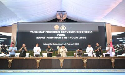 Menhan Hadiri Rapim TNI-Polri 2026, Presiden Apreasiasi Dedikasi TNI-Polri