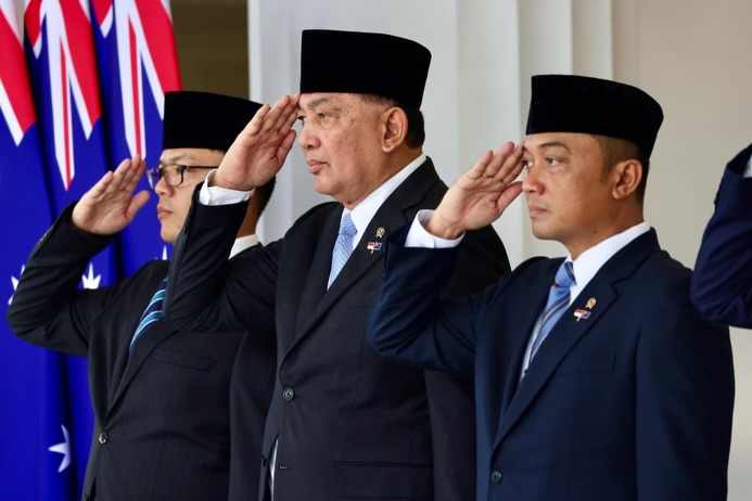 Menhan Sjafrie  Dampingi Presiden Prabowo Terima Kunjungan PM Australia, Perkuat Kerja Sama Pertahanan