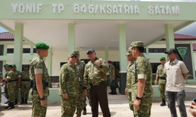 Menhan Kunjungan ke Yonif TP 845/Ksatria Satam: TNI Harus Hadir Nyata untuk Keamanan dan Kesejahteraan Warga