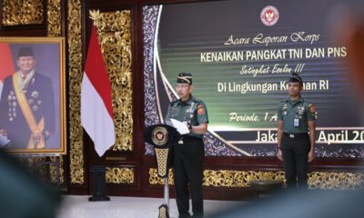 Karopeg Setjen Kemhan Pimpin Laporan Korps Kenaikan Pangkat TNI dan PNS Kemhan, Momentum Perkuat Profesionalisme dan Kepemimpinan
