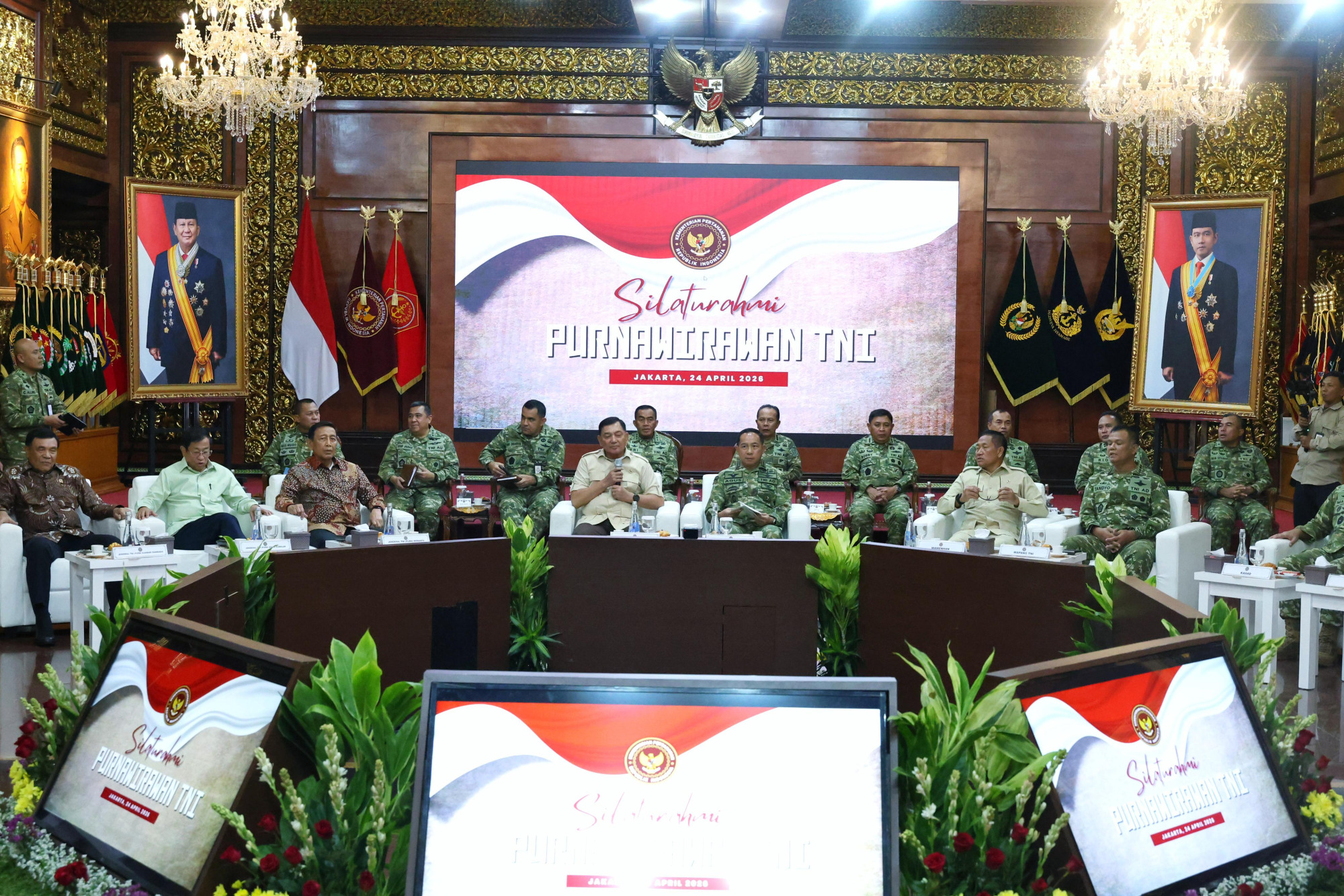 Menhan Bersama Panglima TNI Silaturahmi dengan Purnawirawan TNI, Perkuat Sinergi Hadapi Dinamika Global