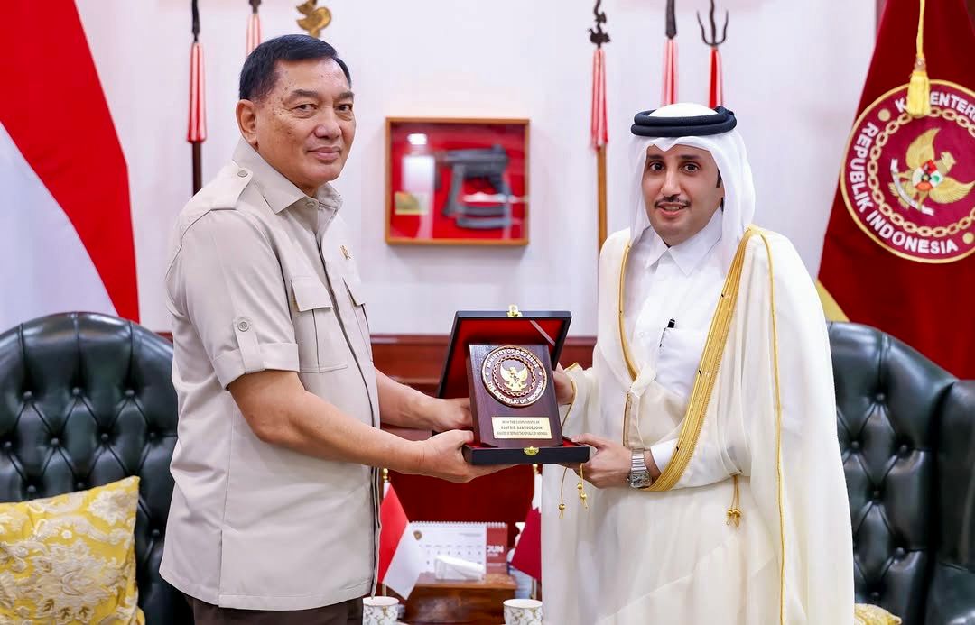 Menhan RI Terima Kunjungan Dubes Qatar, Bahas Penguatan Kerja Sama Pertahanan