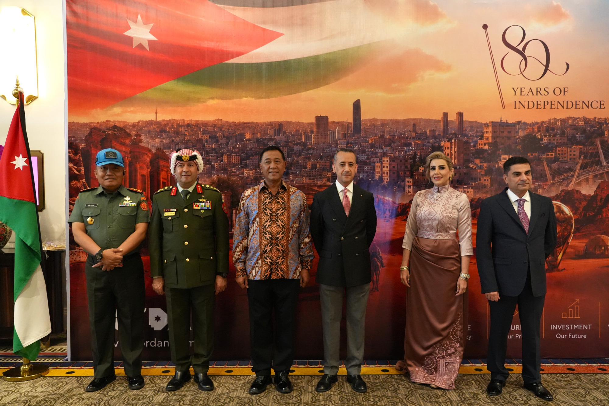 Perkuat Hubungan Persahabatan Antarnegara, Pejabat Kemhan RI Hadiri Resepsi Hari Kemerdekaan Yordania ke-80
