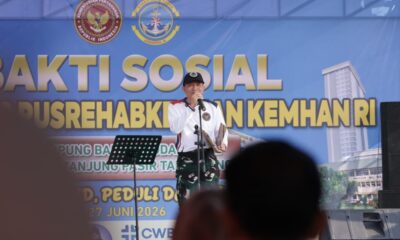 Pusrehabkeshan Kemhan RI Gelar Bakti Sosial Kesehatan Dalam Rangka HUT Ke-58 Di Tanjungpasir