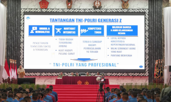 Menhan Bekali Capaja TNI-Polri 2026, Tekankan Semangat Generasi 45 dan Integritas