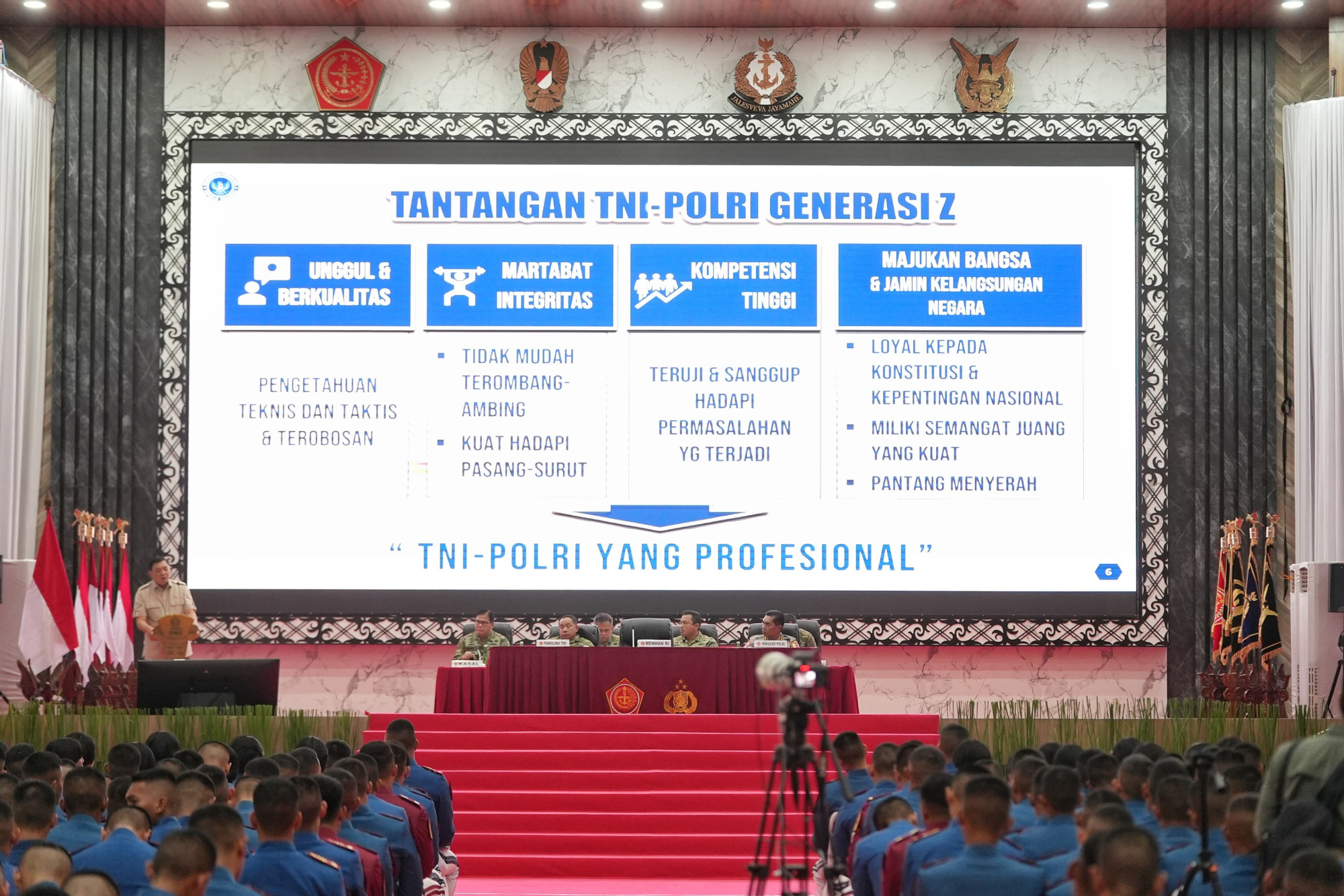 Menhan Bekali Capaja TNI-Polri 2026, Tekankan Semangat Generasi 45 dan Integritas