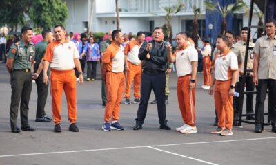 Menhan RI Berikan Semangat kepada Atlet Bola Voli Putri pada POR Kemhan Tahun 2026