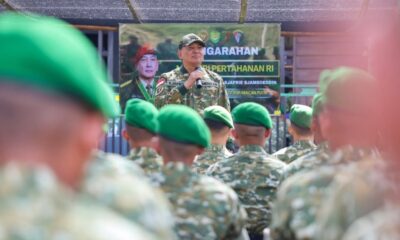 Menhan Tinjau Marshaling Area Yonif TP 939/Macan Putih, Dorong Pemberdayaan Wilayah Dan Kemanunggalan TNI Dengan Rakyat