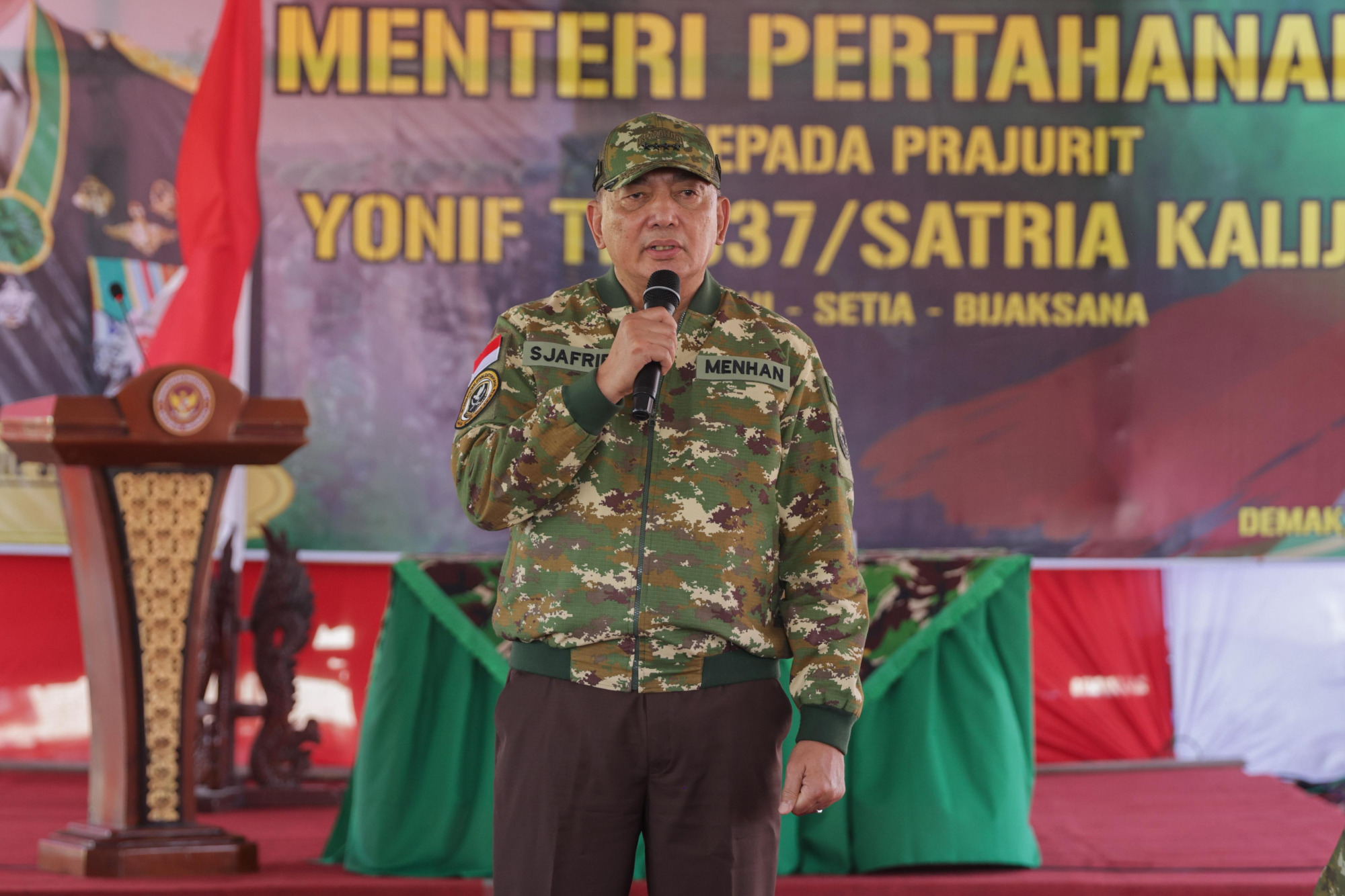 Menhan Tinjau Yonif TP 937/Satria Kalijaga, Tekankan Profesionalisme dan Pengabdian kepada Rakyat