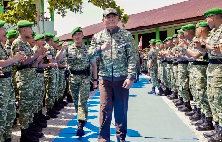 Menhan Tinjau Marshaling Area Yonif TP 898/Pancalang Cakti, Pastikan Kesiapan Pembangunan Satuan Teritorial Pembangunan