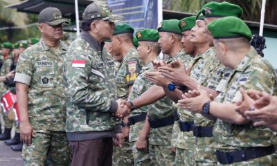 Menhan Tinjau Yonif TP 907/Dewa Shahdan, Tekankan Disiplin dan Jaga Kepercayaan Rakyat