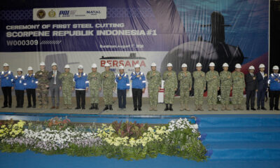 Sekjen Kemhan Hadiri Upacara First Steel Cutting Kapal Selam Scorpene Republik Indonesia