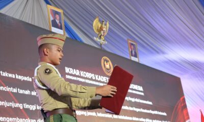 Kabacadnas Kemhan Pimpin Grand Launching Ekstrakurikuler Korps Kadet Republik Indonesia (KKRI)